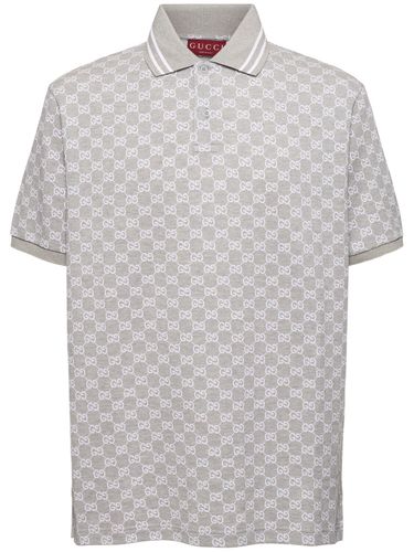 Polo En Piqué De Coton Jacquard Gg - GUCCI - Modalova