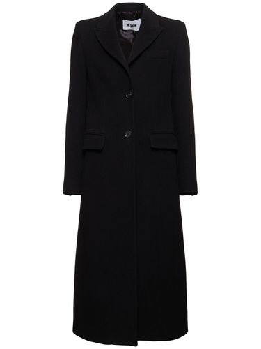 Manteau Long En Feutre De Laine Mélangée - MSGM - Modalova