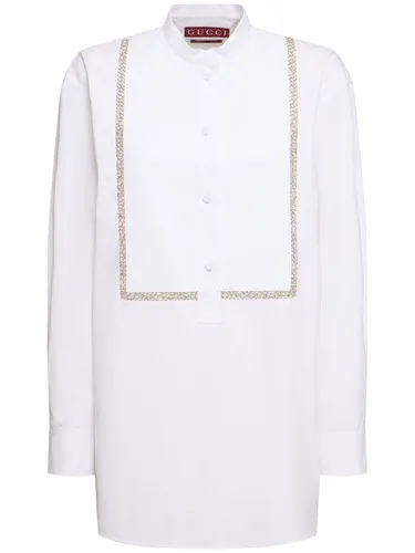 Chemise En Popeline De Coton - GUCCI - Modalova