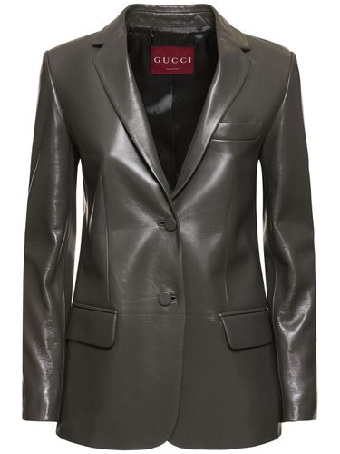 Veste En Cuir Brillant - GUCCI - Modalova