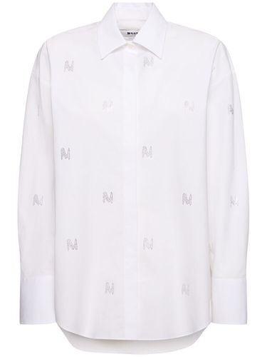 Chemise En Popeline De Coton Embelli - MSGM - Modalova