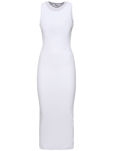 Robe Midi En Jersey De Coton À Logo - MSGM - Modalova