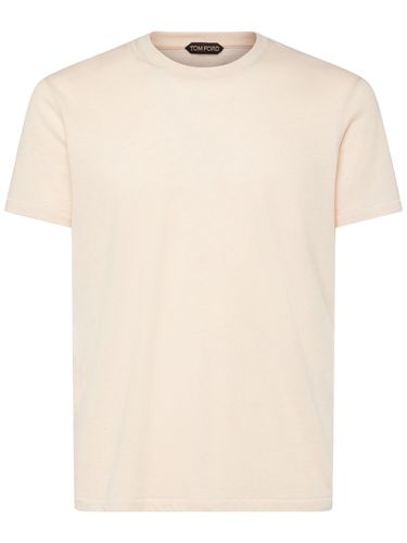 T-shirt En Coton Mélangé À Col Rond - TOM FORD - Modalova