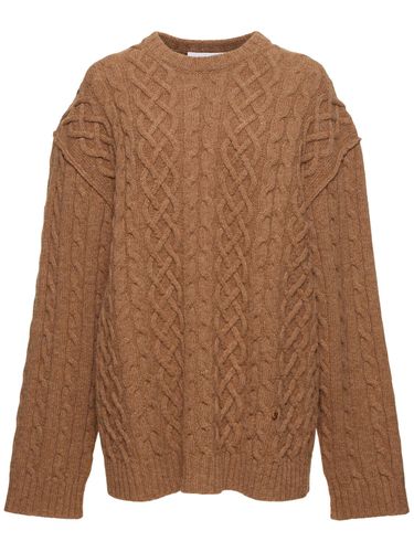 Pull-over En Maille Torsadée De Laine - MOSCHINO - Modalova