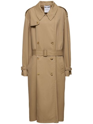 Trench-coat Long En Gabardine De Coton Mélangé - MOSCHINO - Modalova