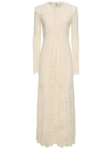 Robe Longue En Jersey De Dentelle Stretch - RABANNE - Modalova