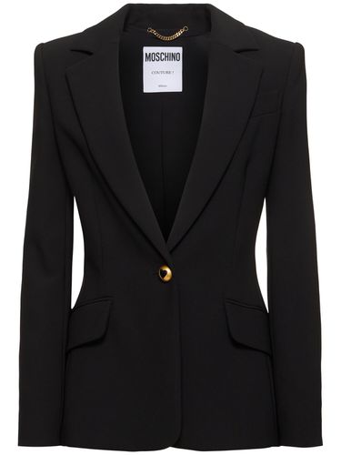 Veste En Crêpe Stretch À Boutonnage Simple - MOSCHINO - Modalova