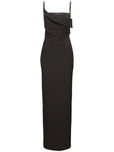 Robe En Crêpe Embelli - ROLAND MOURET - Modalova