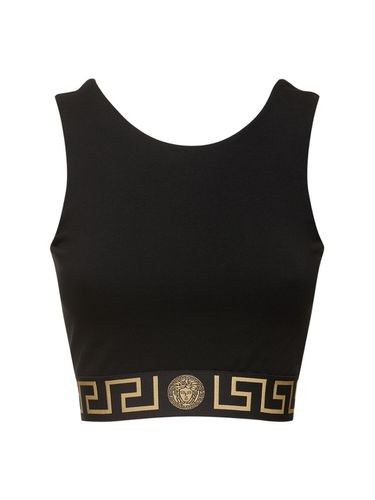 Brassière De Sport En Jersey À Logo - VERSACE - Modalova