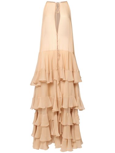 Robe Longue En Georgette De Soie - CHLOÉ - Modalova