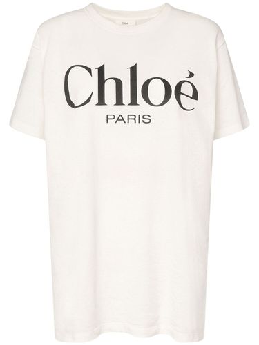 T-shirt En Jersey À Logo - CHLOÉ - Modalova