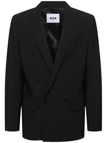 Blazer En Laine Mélangée Légère - MSGM - Modalova