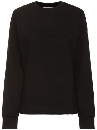 Sweat-shirt En Coton Mélangé À Logo - MONCLER - Modalova