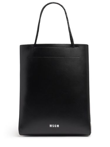 Sac Moyen En Cuir Matte Shopping - MSGM - Modalova