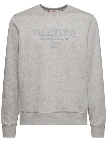 Sweat-shirt En Jersey De Coton Mélangé À Logo - VALENTINO - Modalova