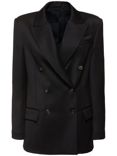 Blazer En Satin De Laine À Double Boutonnage - BRUNELLO CUCINELLI - Modalova