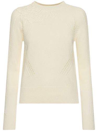 Pull-over Col Rond En Maille Brodée - ERMANNO SCERVINO - Modalova