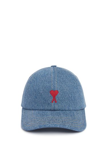 Casquette En Denim De Coton Adc - AMI PARIS - Modalova