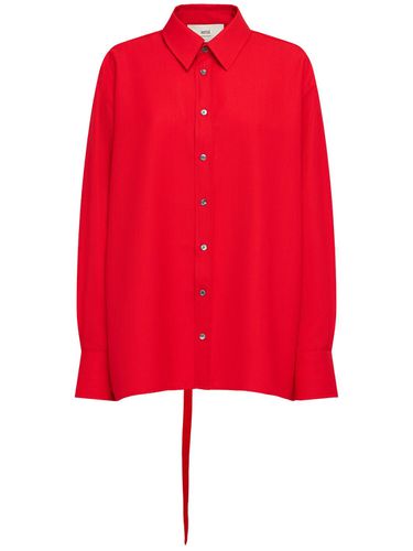 Chemise Oversize En Toile De Laine Fluide - AMI PARIS - Modalova