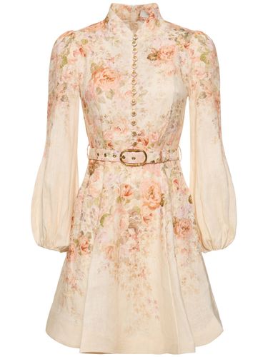 Robe Courte En Lin Illustration - ZIMMERMANN - Modalova