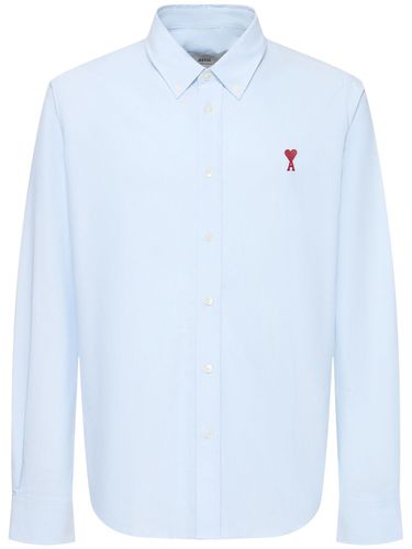 Chemise En Coton À Logo Oxford - AMI PARIS - Modalova