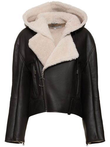 Veste De Motard En Shearling À Capuche - JW ANDERSON - Modalova