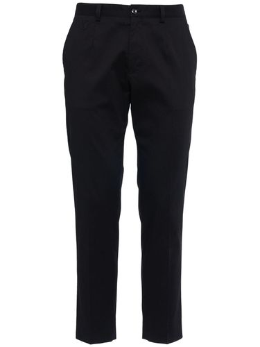 Pantalon En Gabardine De Laine Stretch - DOLCE & GABBANA - Modalova