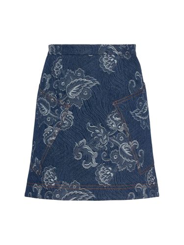 Jupe Courte En Denim Imprimé - ETRO - Modalova