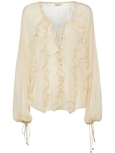 Chemise En Georgette De Soie À Volants - BLUMARINE - Modalova