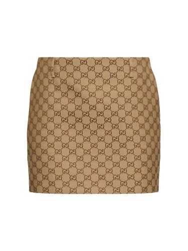 Jupe Courte En Toile Gg - GUCCI - Modalova