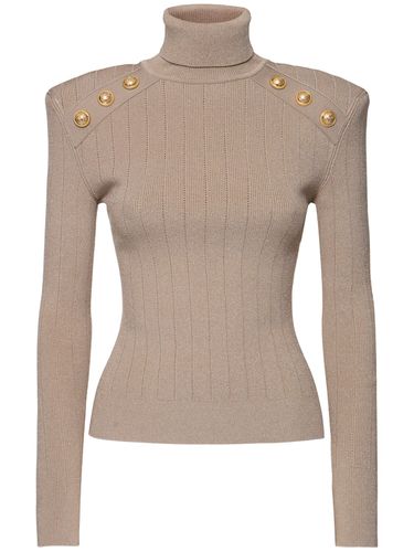 Pull-over Col Roulé En Maille Avec Boutons - BALMAIN - Modalova