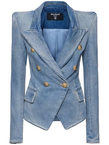 Veste Boutonnée En Denim - BALMAIN - Modalova