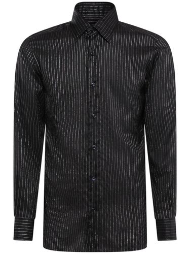 Chemise Slim En Soie Mélangée À Rayures - TOM FORD - Modalova