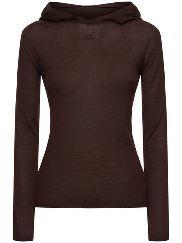 Pull-over En Maille De Laine À Capuche - COURREGES - Modalova