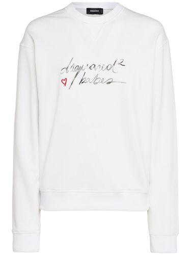 Sweat-shirt En Coton Imprimé Logo - DSQUARED2 - Modalova