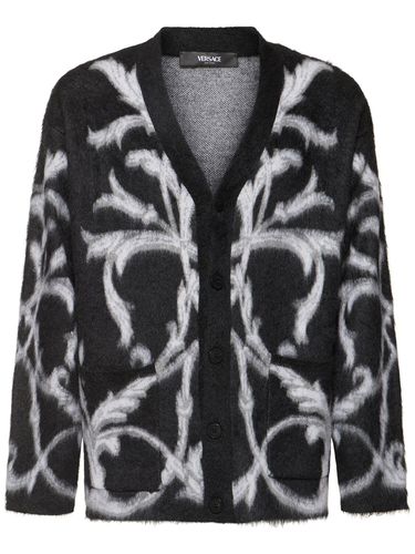 Cardigan En Laine Mélangée Barocco - VERSACE - Modalova