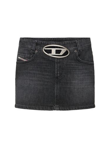 Jupe Courte En Denim Taille Basse De-ron - DIESEL - Modalova