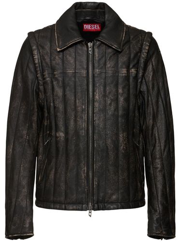 Veste De Motard En Cuir Usé Albert - DIESEL - Modalova