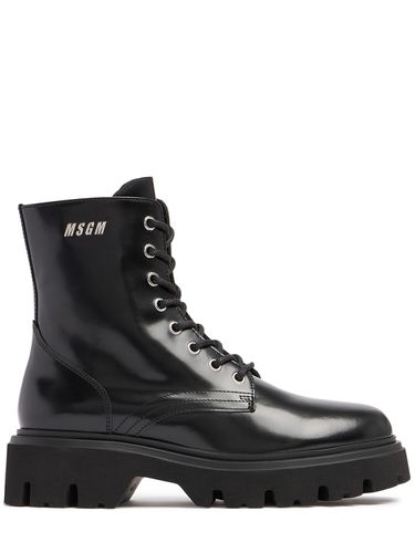 Bottes Combat En Cuir 40 Mm - MSGM - Modalova