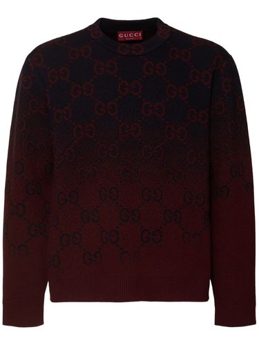 Pull-over En Laine À Col Ras-du-cou Gg - GUCCI - Modalova