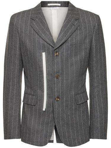 Blazer En Flanelle De Laine À Fines Rayures - COMME DES GARÇONS HOMME PLUS - Modalova