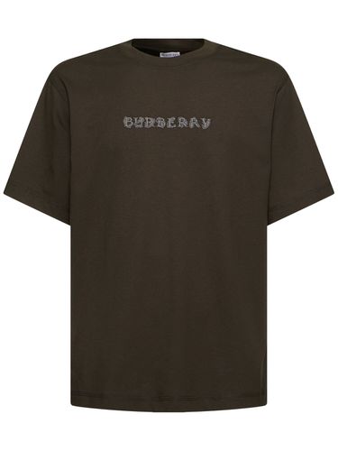 T-shirt En Coton À Logo - BURBERRY - Modalova