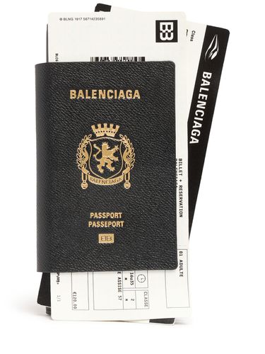 Porte-passeport En Cuir À Logo - BALENCIAGA - Modalova