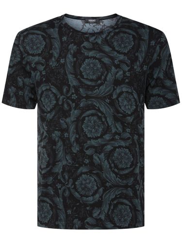 T-shirt En Coton Stretch Barocco - VERSACE - Modalova