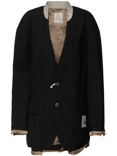 Blazer Sans Col En Laine - MIHARA YASUHIRO - Modalova