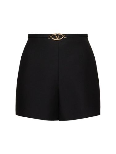 Short En Crêpe À Logo - VALENTINO - Modalova