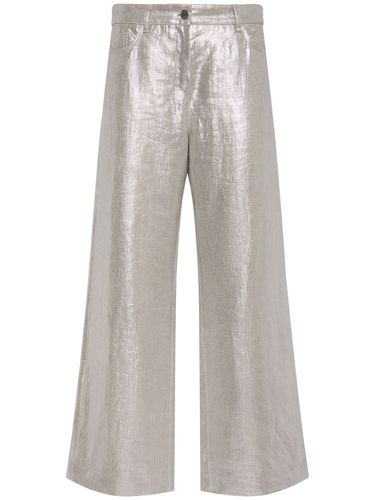 Pantalon Évasé En Lin Enduit Malika - 'S MAX MARA - Modalova