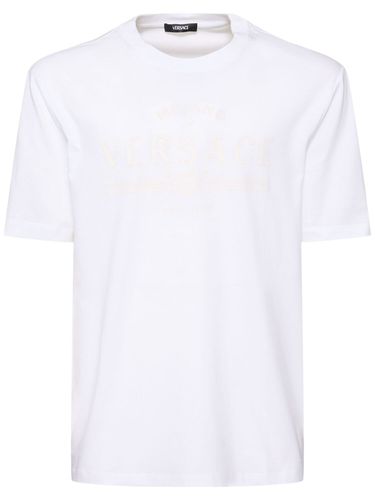 T-shirt En Jersey De Coton - VERSACE - Modalova