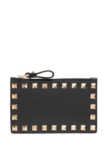 Porte-cartes En Cuir Rockstud - VALENTINO GARAVANI - Modalova