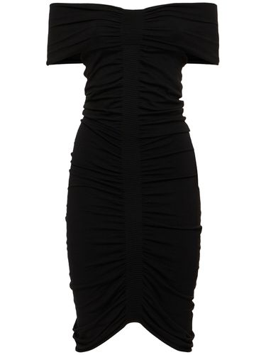 Robe Courte Ruchée À Col Bardot - ALEXANDER WANG - Modalova